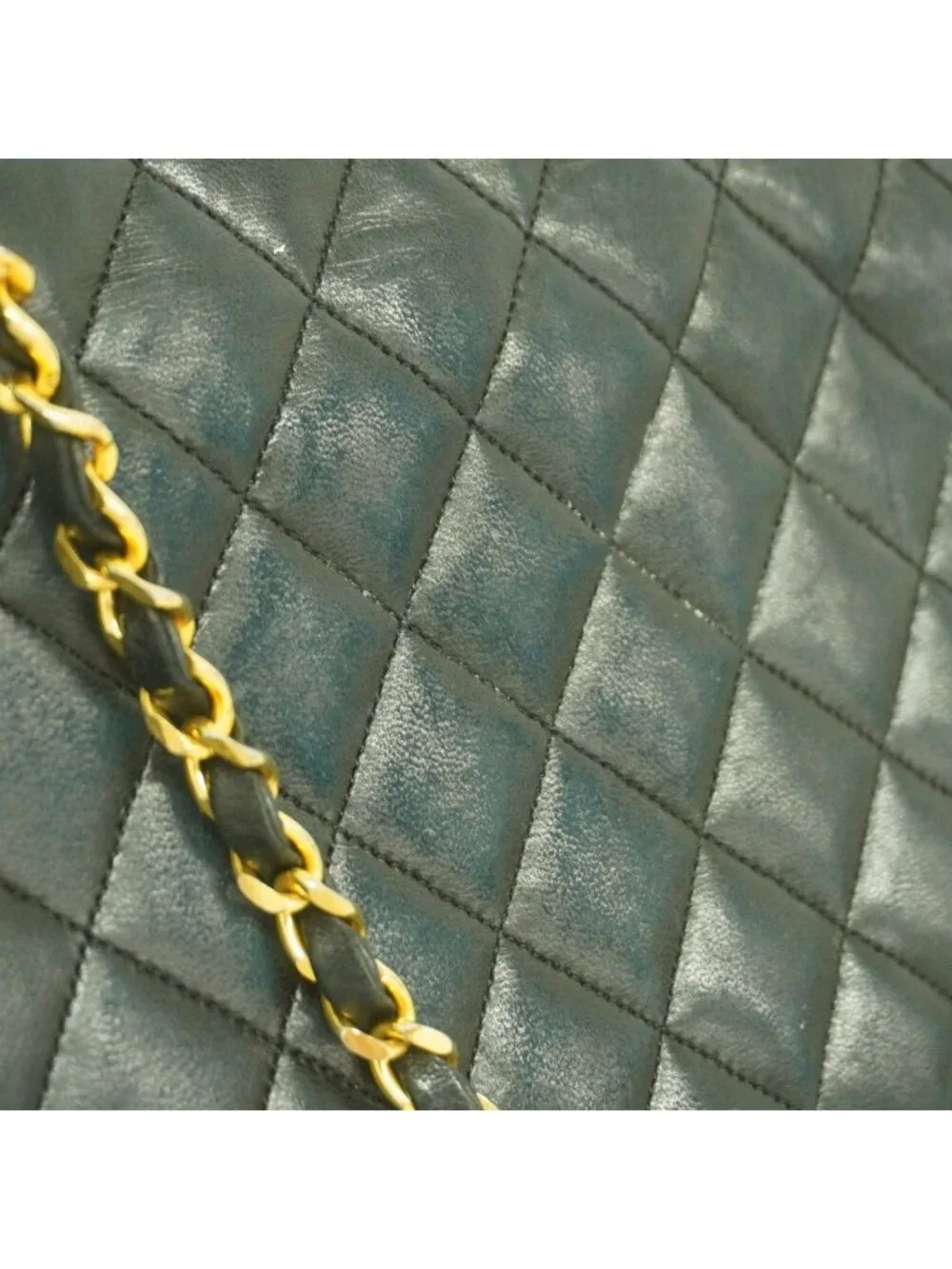 Chanel Shoulder Bag Quilted Lambskin Black Gold